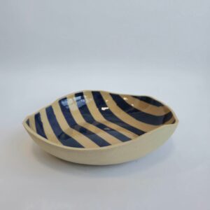 Saladeira Organic Listra- Azul e bege